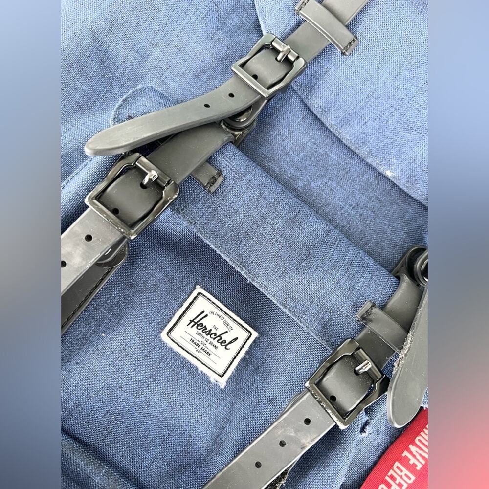 Herschel Little America Backpack Eclipse blue black laptop bag travel backpack - Picture 4 of 10